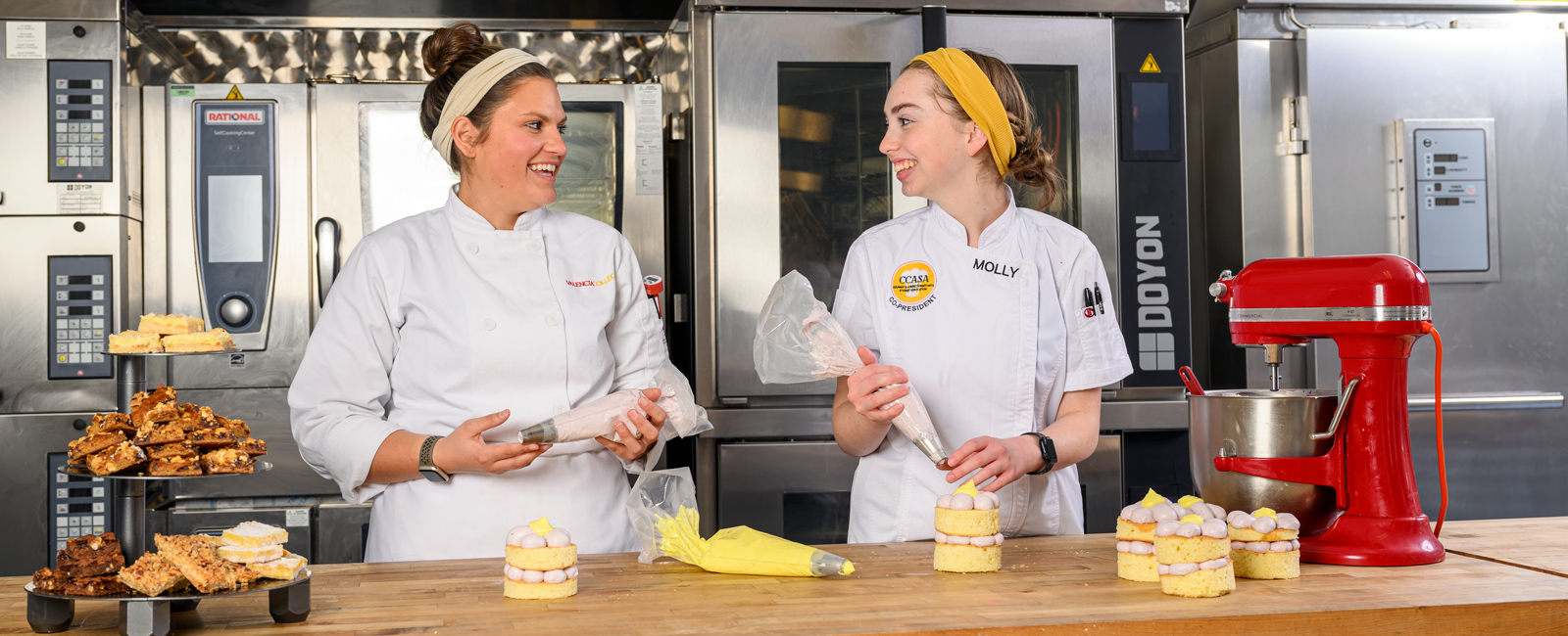 Faith Weber and Molly Donahue, Co-presidents of the Culinary and Confectionary Arts Student Association