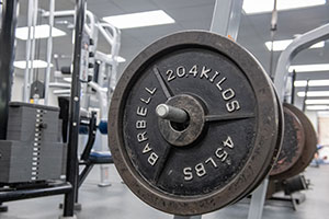 Weights on barbell