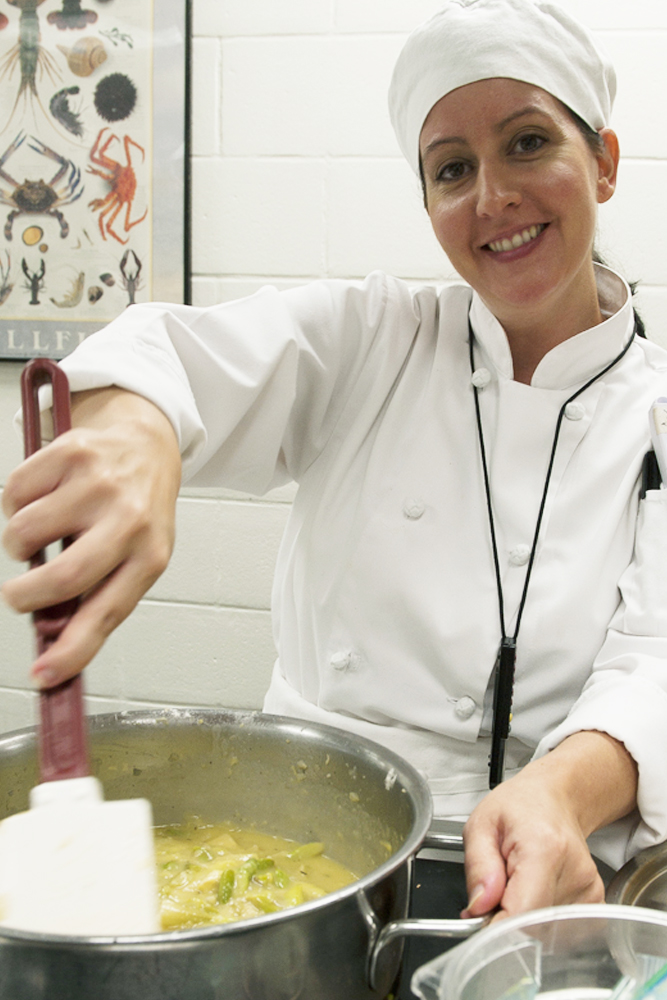 Culinary Chef in the kitchen for the Culinary Management program