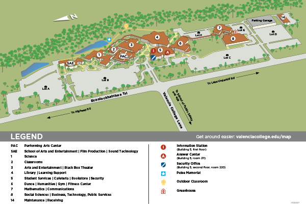 valencia east campus map East Campus Valencia College valencia east campus map